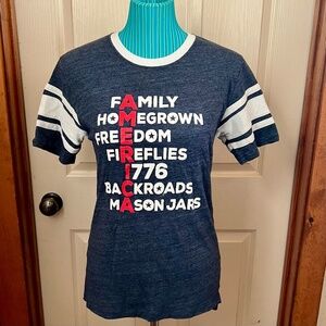 atx Mafia America Short Sleeve T-Shirt Navy Blue Sz Sm